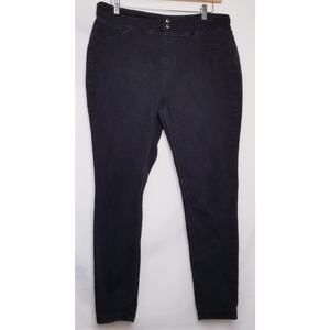 Terra & Sky Women's Black Skinny Stretch Denim Jeans Elastic Waist Size 14W
